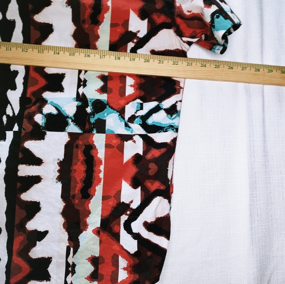 Zip code button down abstract art short sleeve 100% cotton shirt XL - Picture 3 of 8